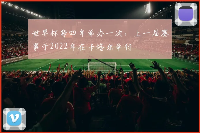 世界杯每四年举办一次，上一届赛事于2022年在卡塔尔举行